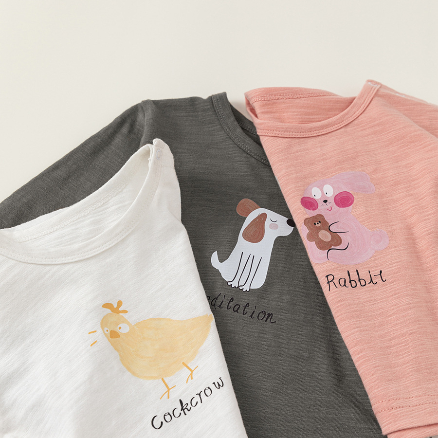 童裝兒童圓領T恤嬰童卡通印花上衣2025春裝寶寶套頭衫