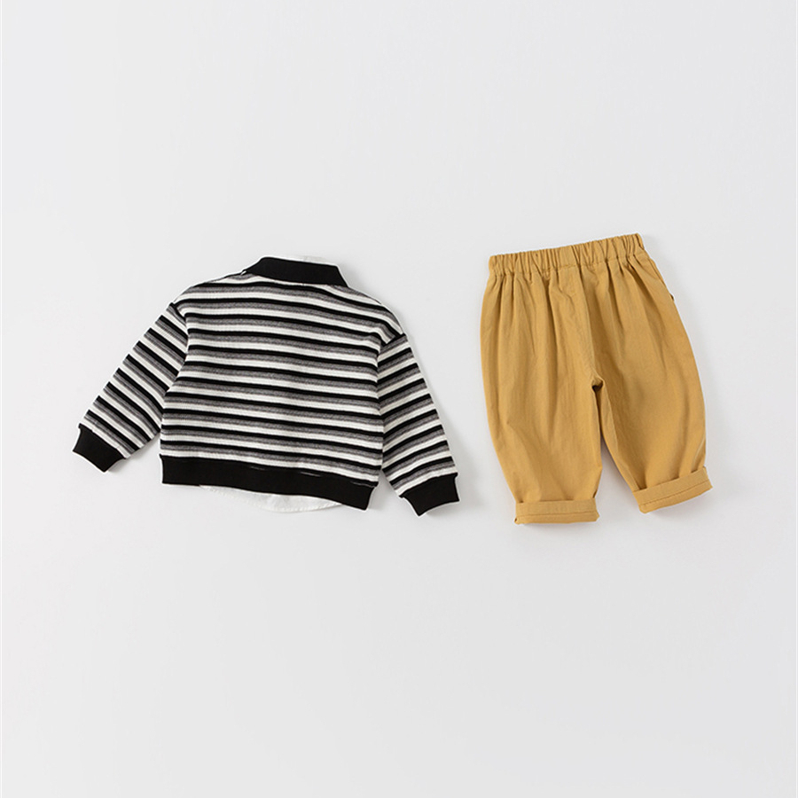 童裝男童針織上衣春秋裝兒童衣服潮酷三件套春款男寶寶秋套裝