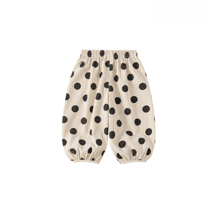 秋季新款兒童褲子時尚波點褲寬鬆燈籠褲女寶寶長褲女童休閒褲