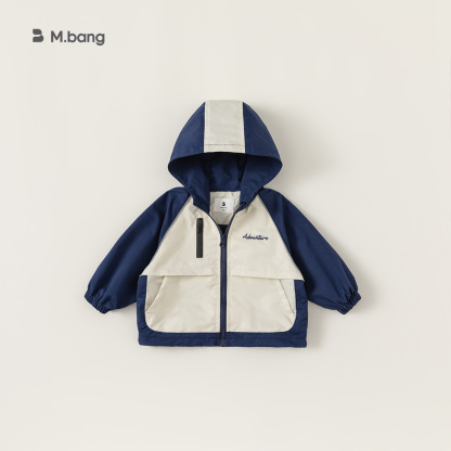 童裝男童外套春秋裝外出服休閒兒童連帽風衣寬鬆女童拉鍊衫