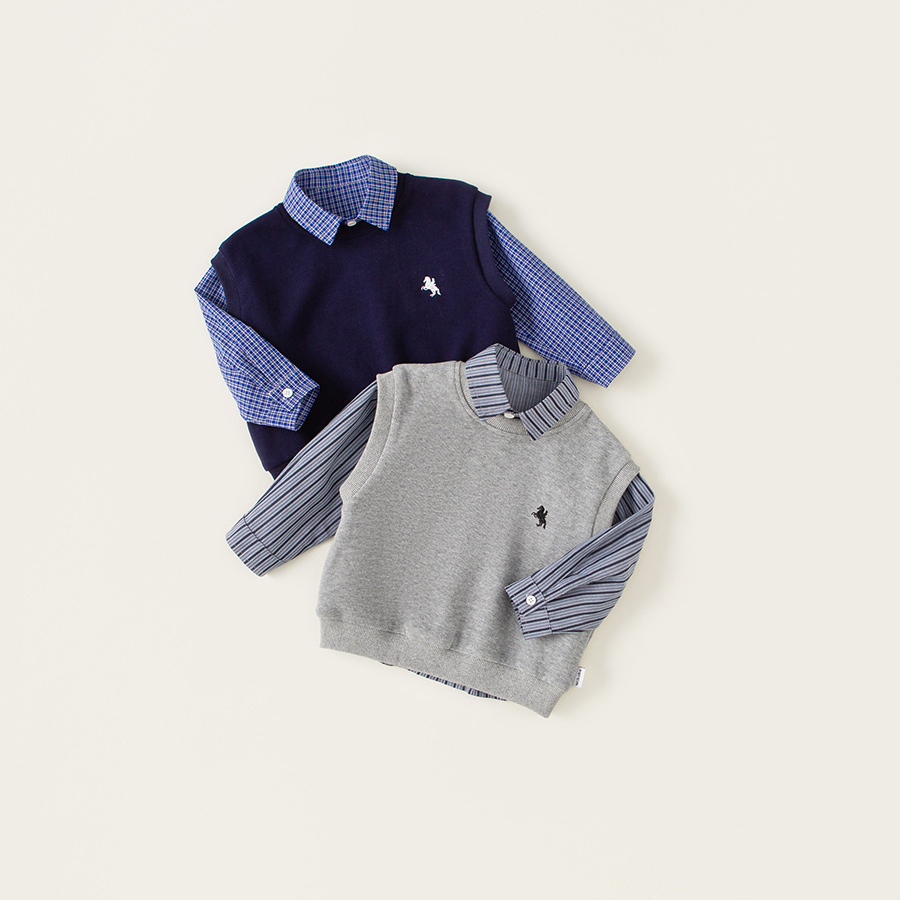 童裝秋季襯衫寶寶衣服兒童秋裝馬甲上衣二件套潮男童套裝