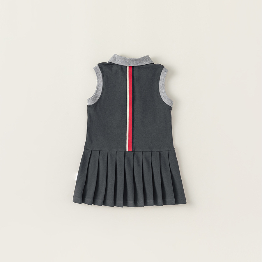 童裝女童學院風背心裙夏季兒童連衣裙小女孩POLO裙小童百褶裙