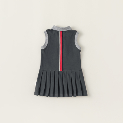 童裝女童學院風背心裙夏季兒童連衣裙小女孩POLO裙小童百褶裙