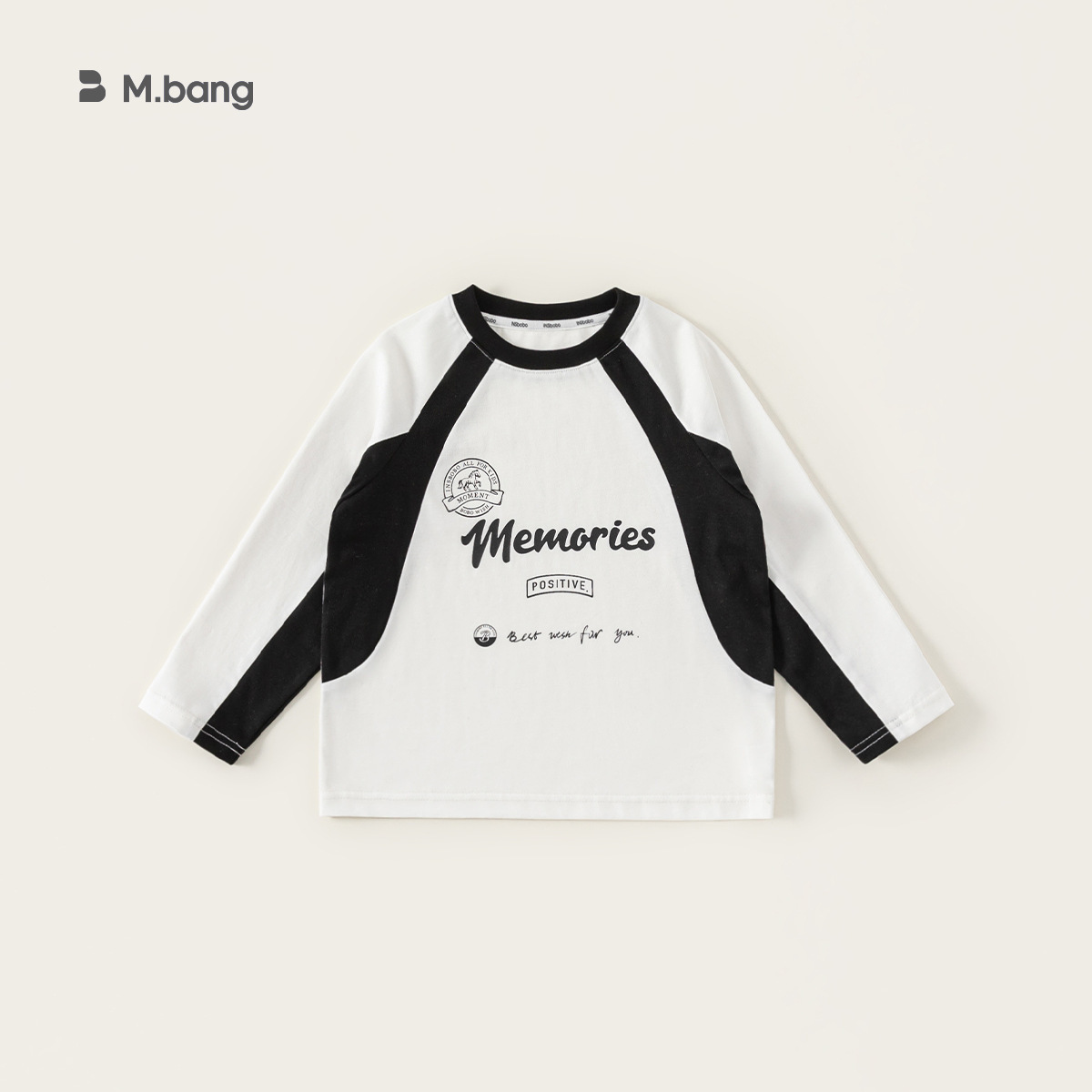 童裝女童衣服春季新品撞色大孩子插肩袖上衣時尚圓領男童T恤