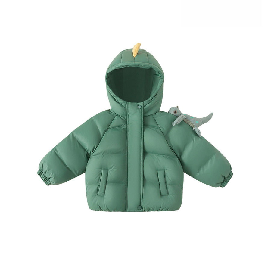 冬季童裝小恐龍兒童上衣男寶寶連帽外套保暖衣服男童羽絨服潮