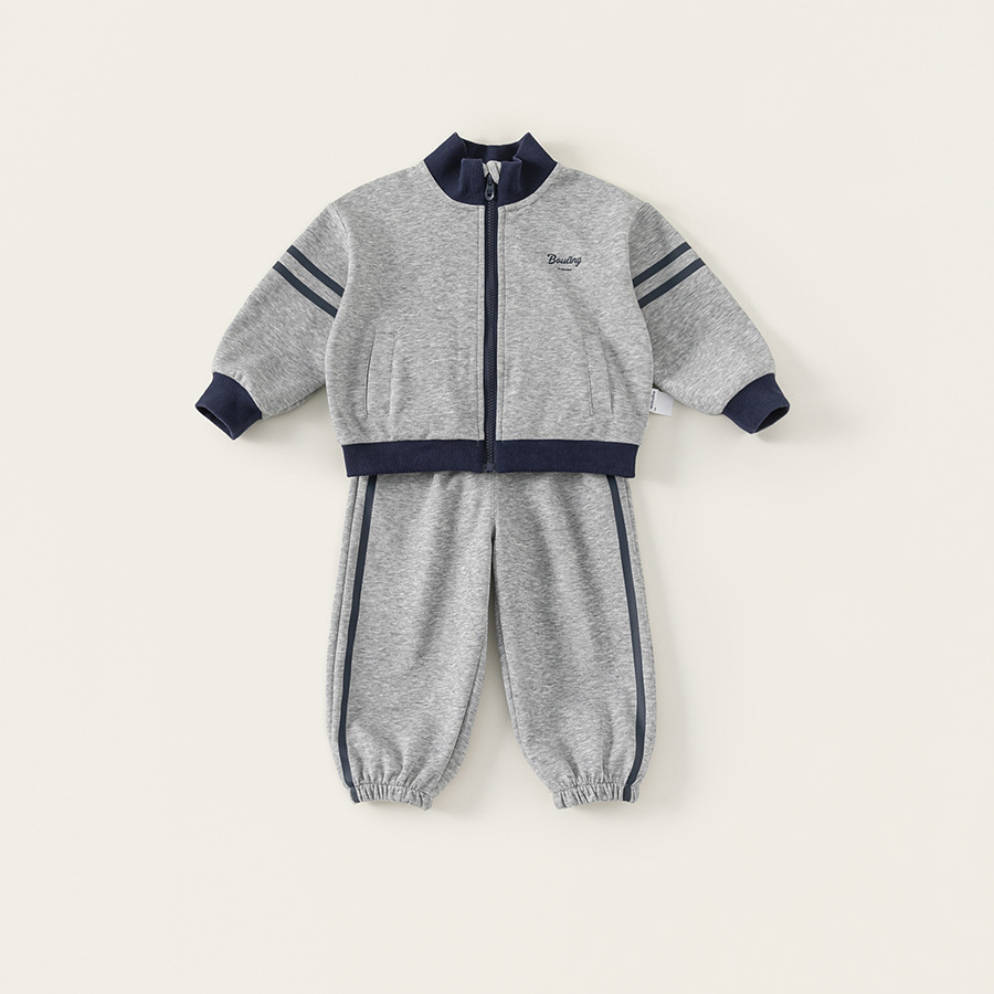 童裝兒童春裝兩件套春季新款韓版男童撞色條紋運動套裝