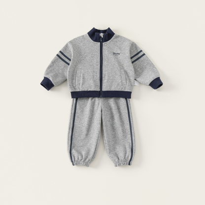 童裝兒童春裝兩件套春季新款韓版男童撞色條紋運動套裝