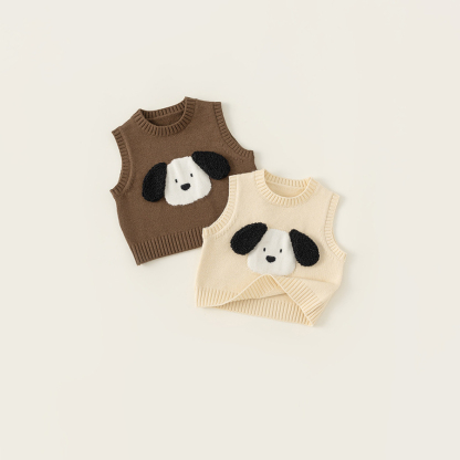 童裝嬰幼兒童毛衣背心秋季男童卡通小狗寶寶針織馬甲