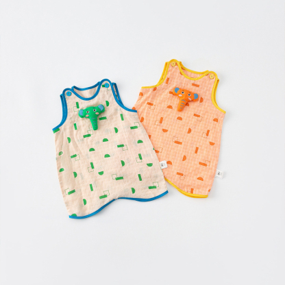 夏季韩系哈衣男女薄款无袖包屁衣儿童连体衣婴童纳凉爬爬服