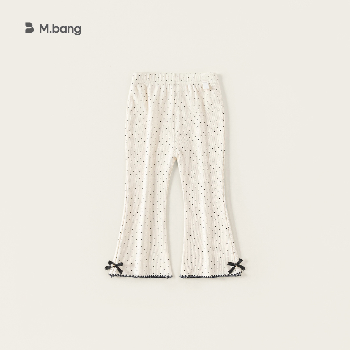 童裝女童打底褲新品波點蝴蝶結女孩子外穿褲子小童微喇長褲