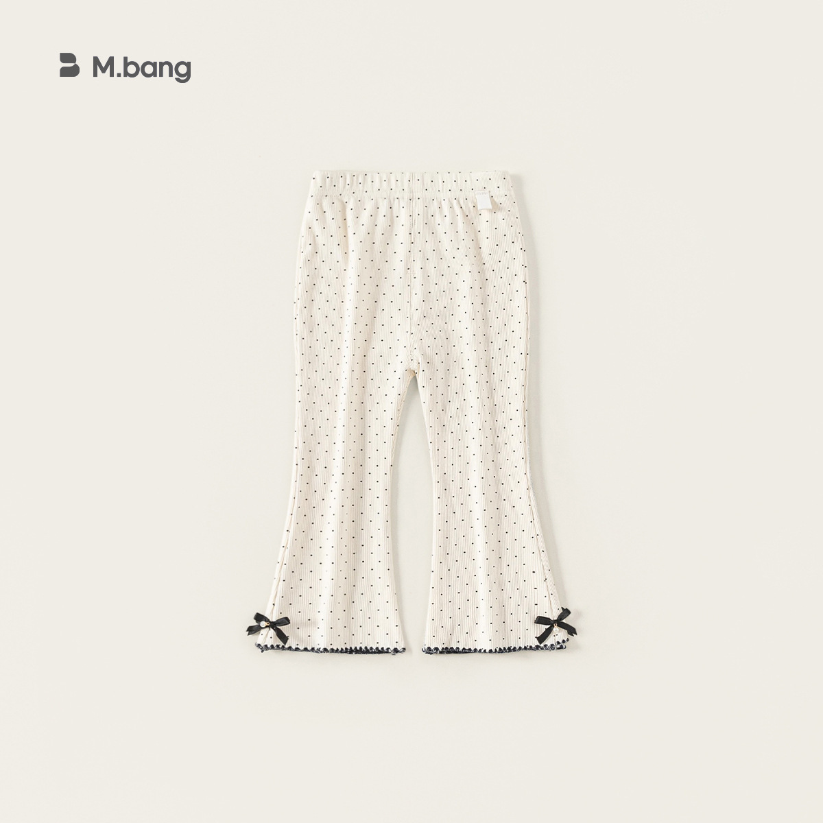童裝女童打底褲新品波點蝴蝶結女孩子外穿褲子小童微喇長褲