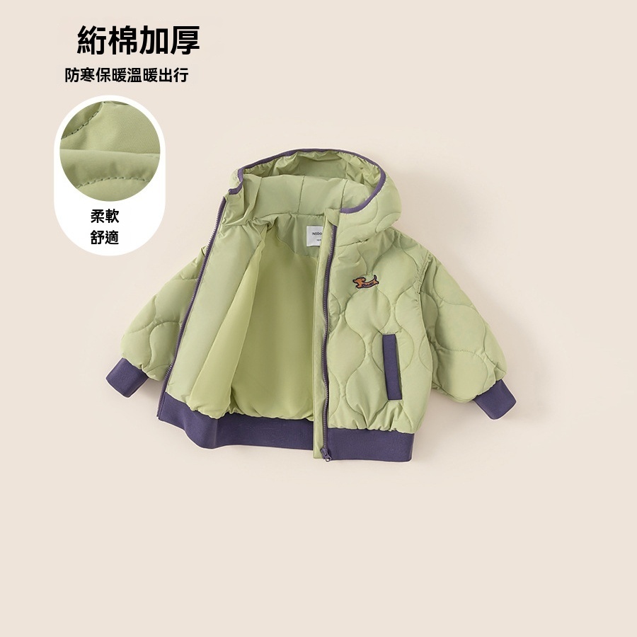 兒童連帽外套童裝加厚保暖絎棉男童上衣冬款韓版女童棉服