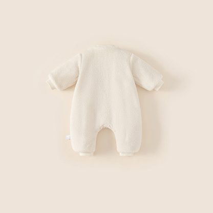 童裝嬰兒加絨爬服秋冬新款冬季加絨衣服新生兒連體衣毛毛哈衣