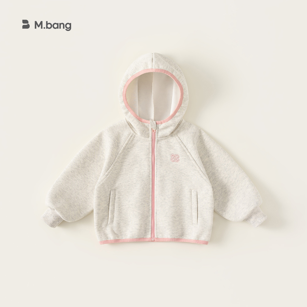 童裝秋款新品女寶寶上衣撞色包邊連帽衣服兒童衛衣外套