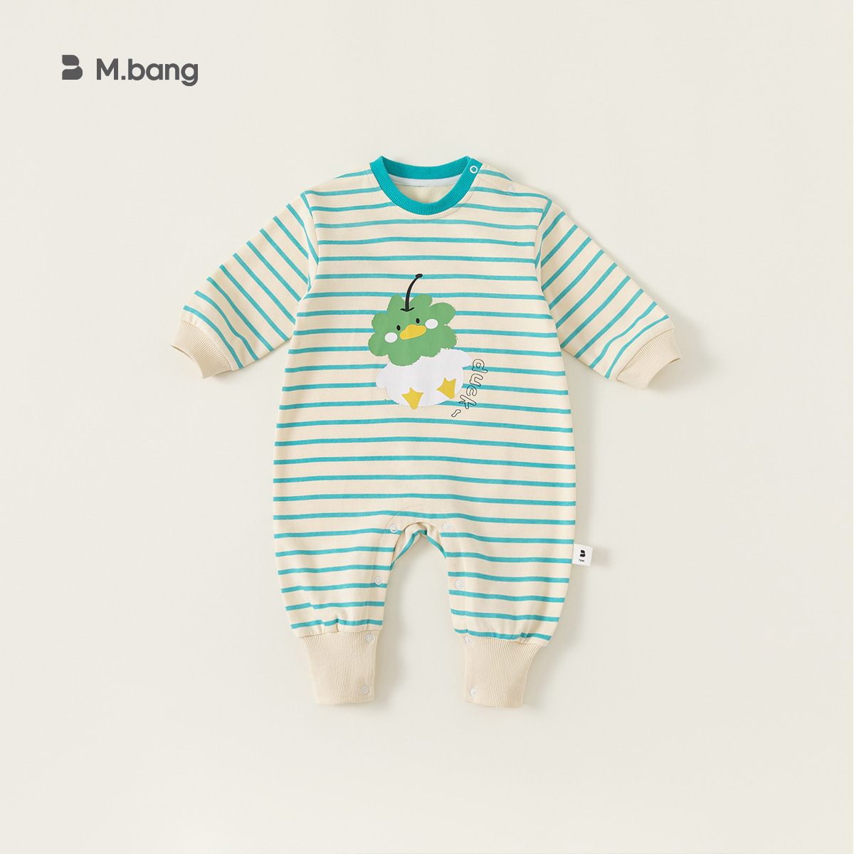 童裝寶寶連體衣春秋新生兒衣服兒童卡通條紋爬服外穿