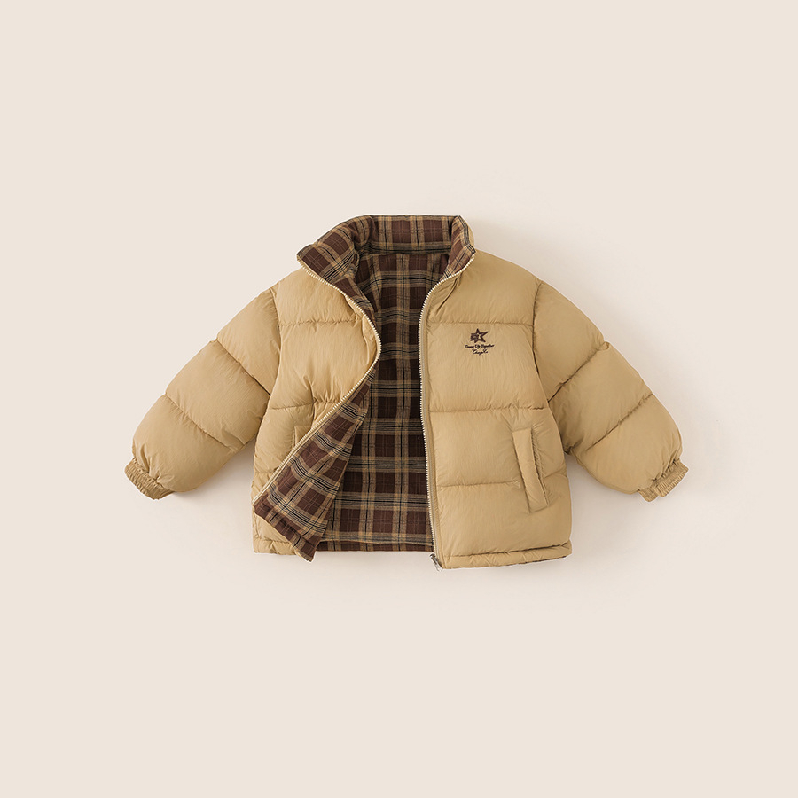 童裝兒童棉服冬季新款加厚保暖百搭雙面穿女童外套冬裝