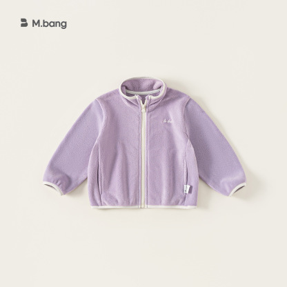 童裝秋款兒童上衣包邊內膽繡花長袖拼色長袖衣服女童毛絨外套