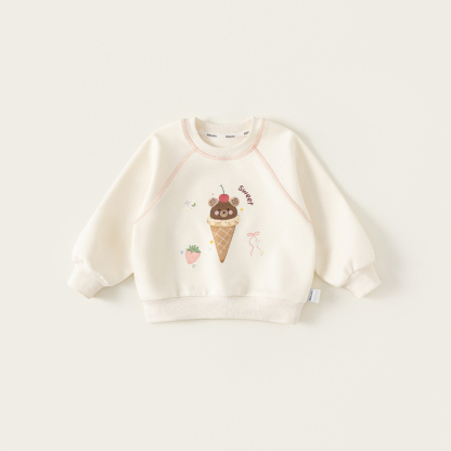 童裝女童上衣時髦春季新品卡通寶寶套頭衫百搭圓領小童衛衣