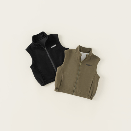 童裝兒童馬甲秋季中小童坎肩百搭馬夾開衫外穿寶寶拉鍊衫