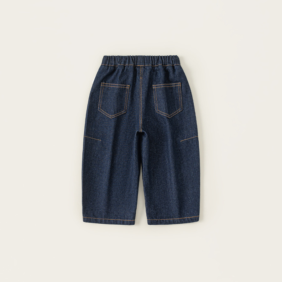 童裝男童褲子春季新品時尚女童彎刀褲百搭兒童牛仔褲