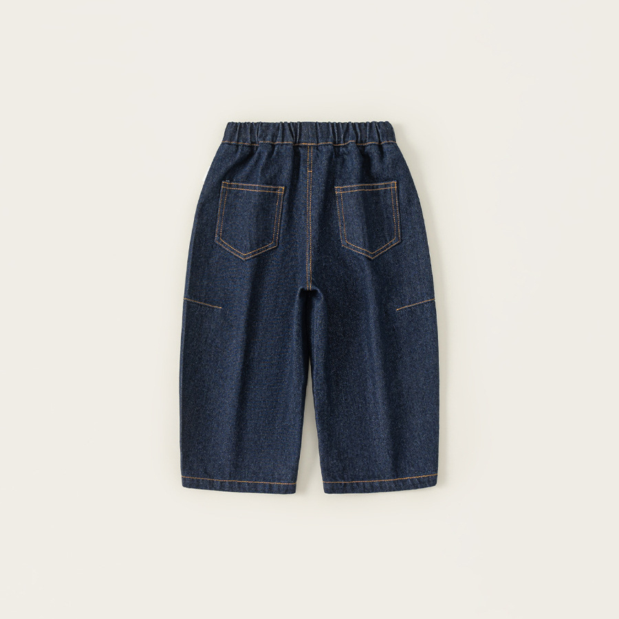 童裝男童褲子春季新品時尚女童彎刀褲百搭兒童牛仔褲