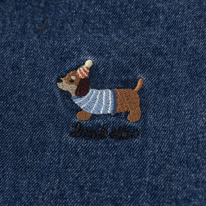 童裝中大童秋季新款女孩子上衣兒童襯衫復古刺繡男童牛仔外套