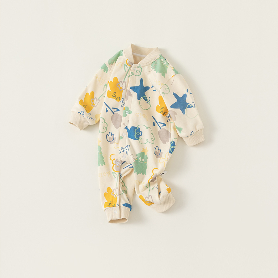 童裝兒童連體衣韓版嬰幼童衣服春裝新品寶寶卡通爬服外出服