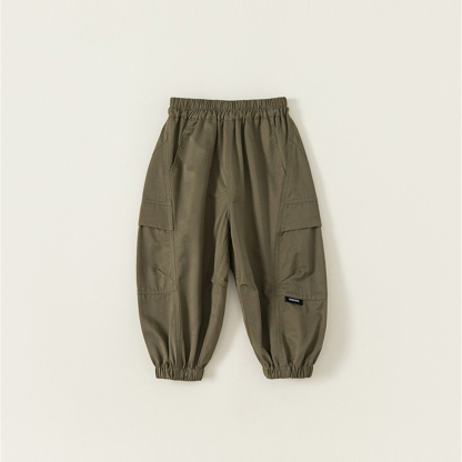 童裝春秋新品兒童工裝褲男童長褲休閒女童褲子小童束腳褲