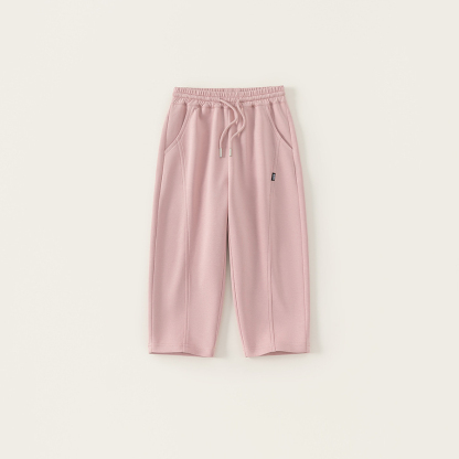 童裝女童春裝褲子春季新款男童休閒褲直筒闊腿褲簡約寬鬆長褲