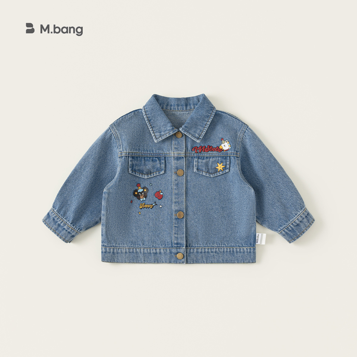 童裝潮流男童外套卡通印花兒童上衣春季新品時尚小童牛仔衣