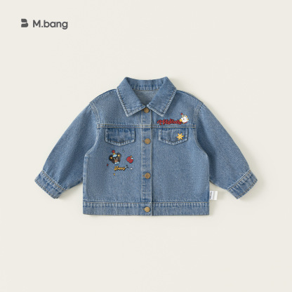 童裝潮流男童外套卡通印花兒童上衣春季新品時尚小童牛仔衣