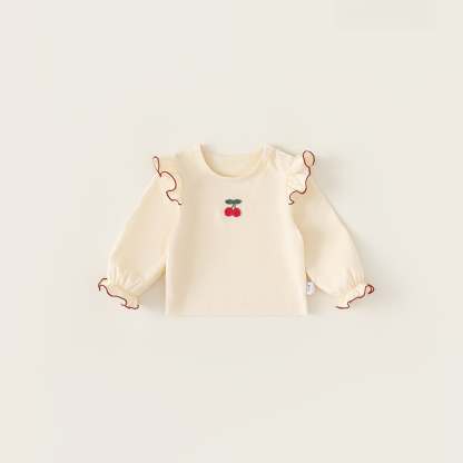 童裝女童T恤秋季新款女孩打底衫花邊長袖兒童寶寶上衣洋氣