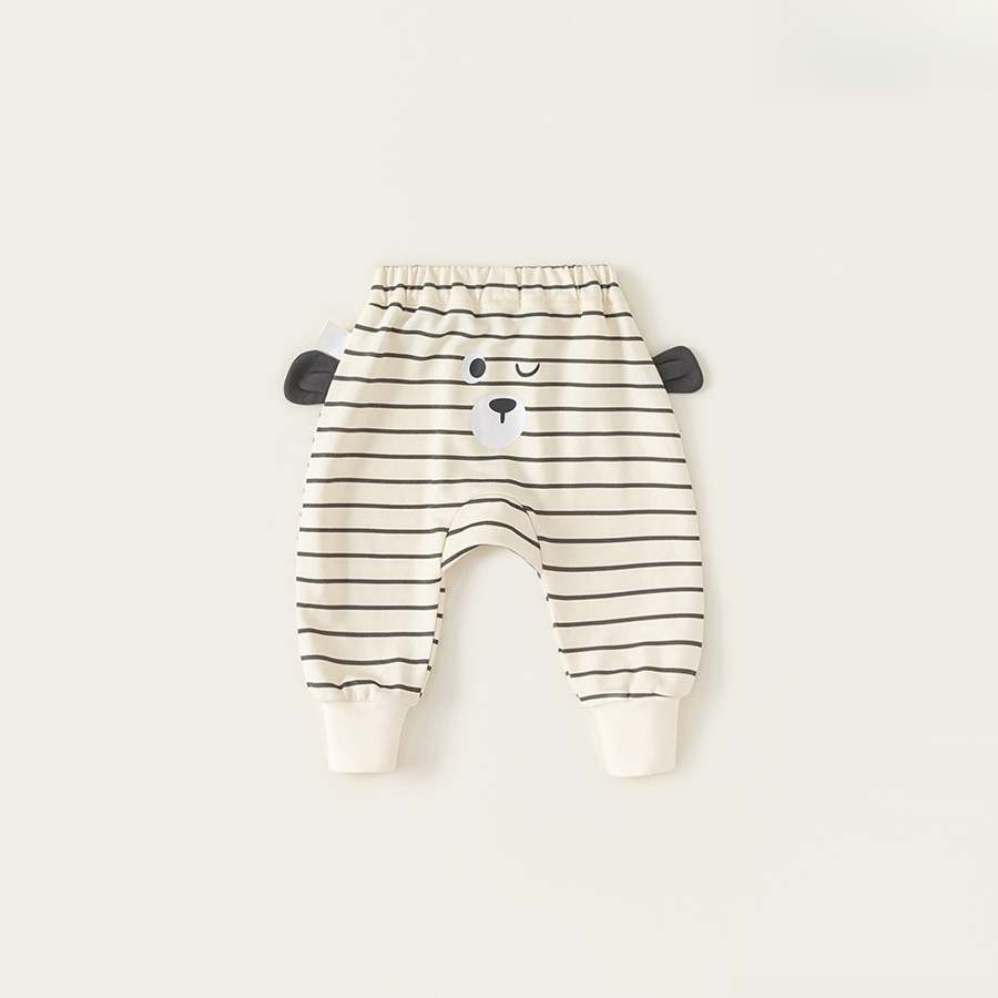 童裝兒童褲子秋季新品男寶寶卡通條紋大pp褲子女嬰兒秋裝長褲