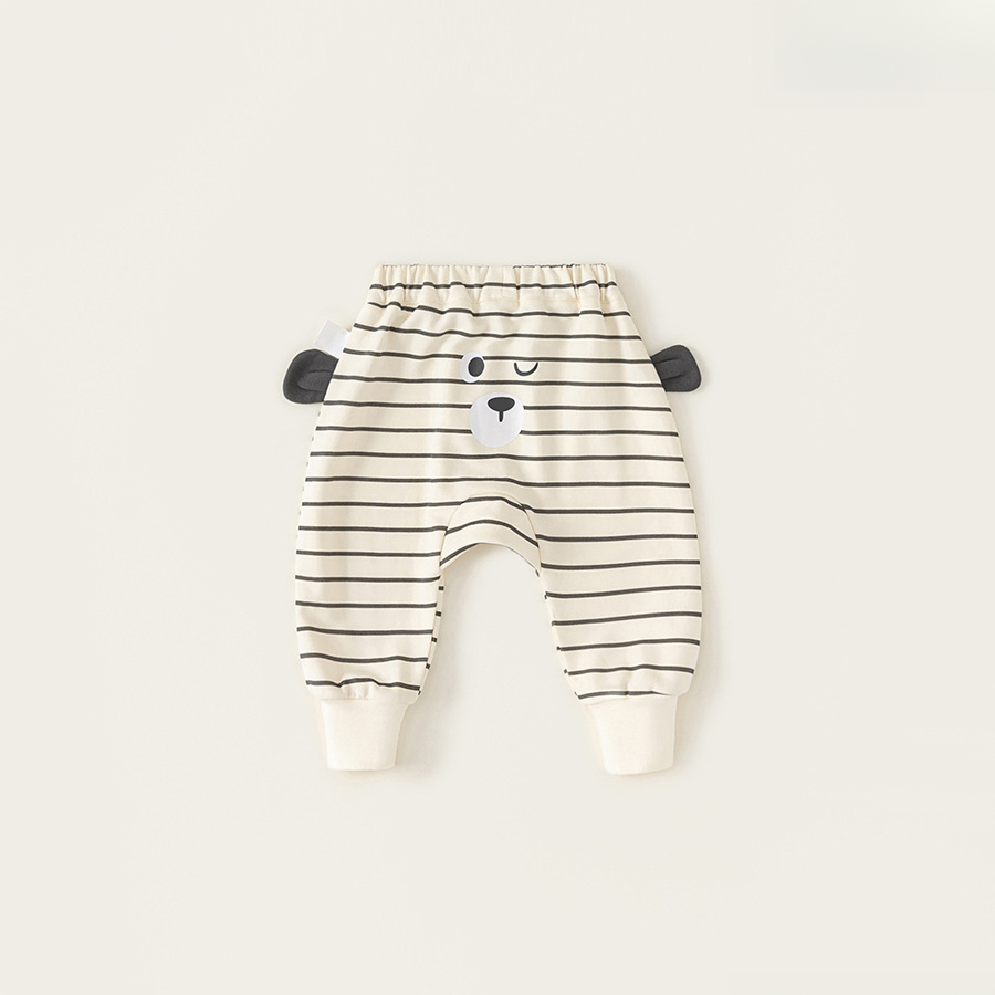 童裝兒童褲子秋季新品男寶寶卡通條紋大pp褲子女嬰兒秋裝長褲