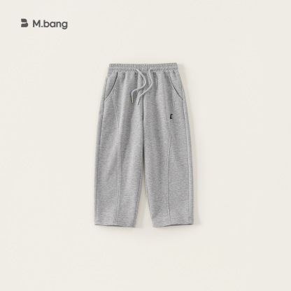 童裝女童春裝褲子春季新款男童休閒褲直筒闊腿褲簡約寬鬆長褲