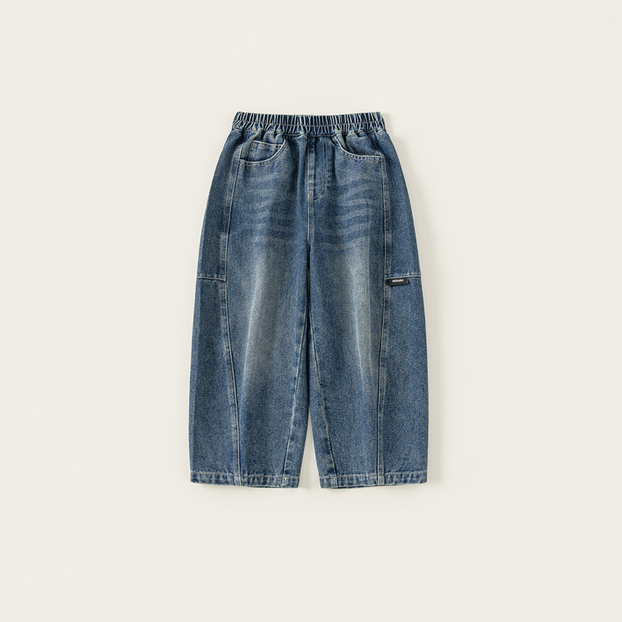 童裝中大童直筒褲冬款新品兒童褲子男孩子休閒長褲男童牛仔褲