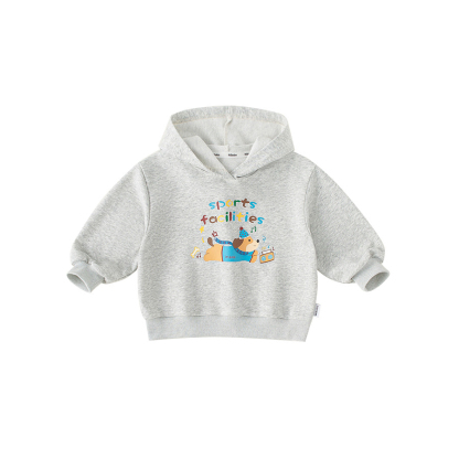 童裝兒童春款新品寬鬆長袖男童狗狗印花上衣女童連帽百搭衛衣