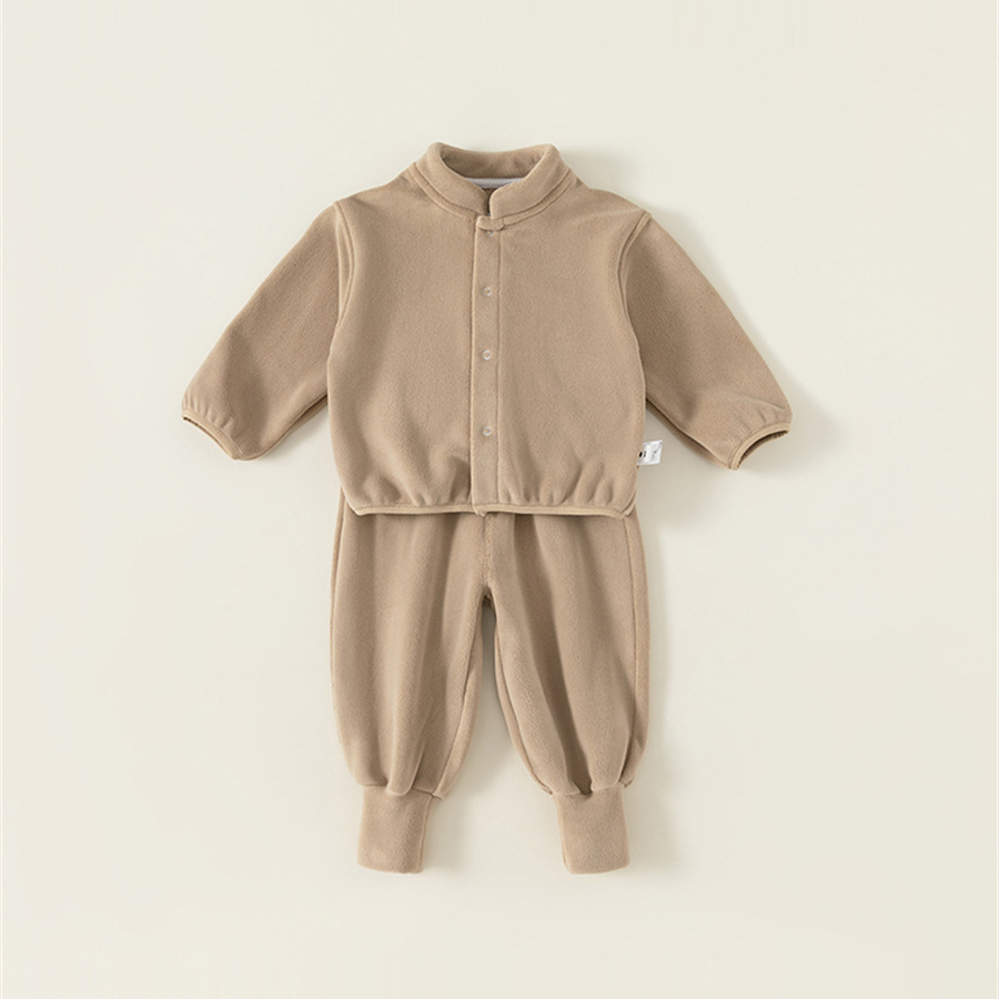 兒童秋季衛衣兩件套男童雙面絨寶寶加絨長褲套裝小童家居服