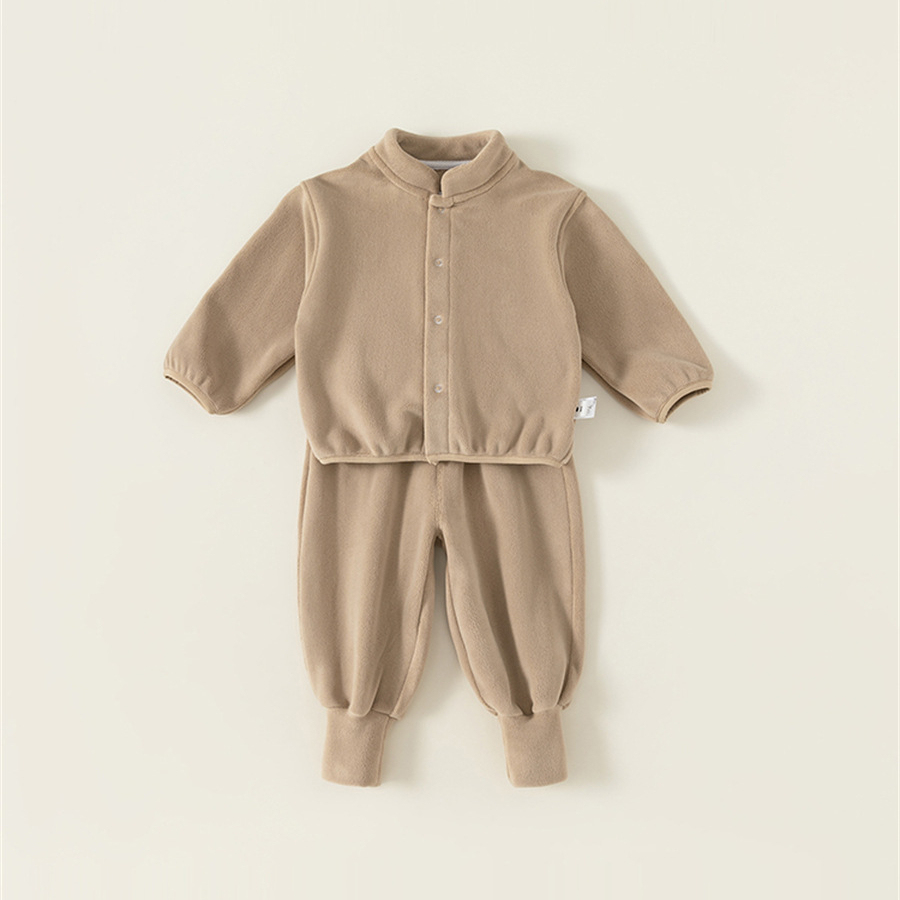 兒童秋季衛衣兩件套男童雙面絨寶寶加絨長褲套裝小童家居服