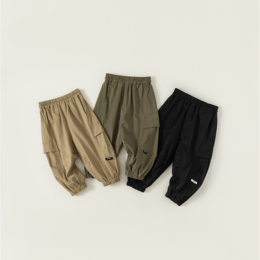 童裝春秋新品兒童工裝褲男童長褲休閒女童褲子小童束腳褲