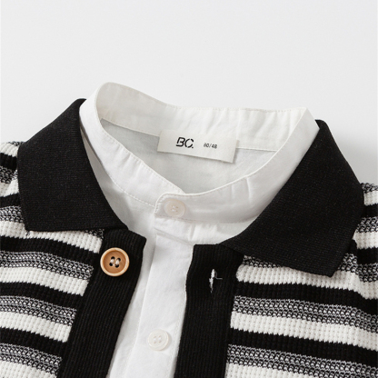 童裝男童針織上衣春秋裝兒童衣服潮酷三件套春款男寶寶秋套裝