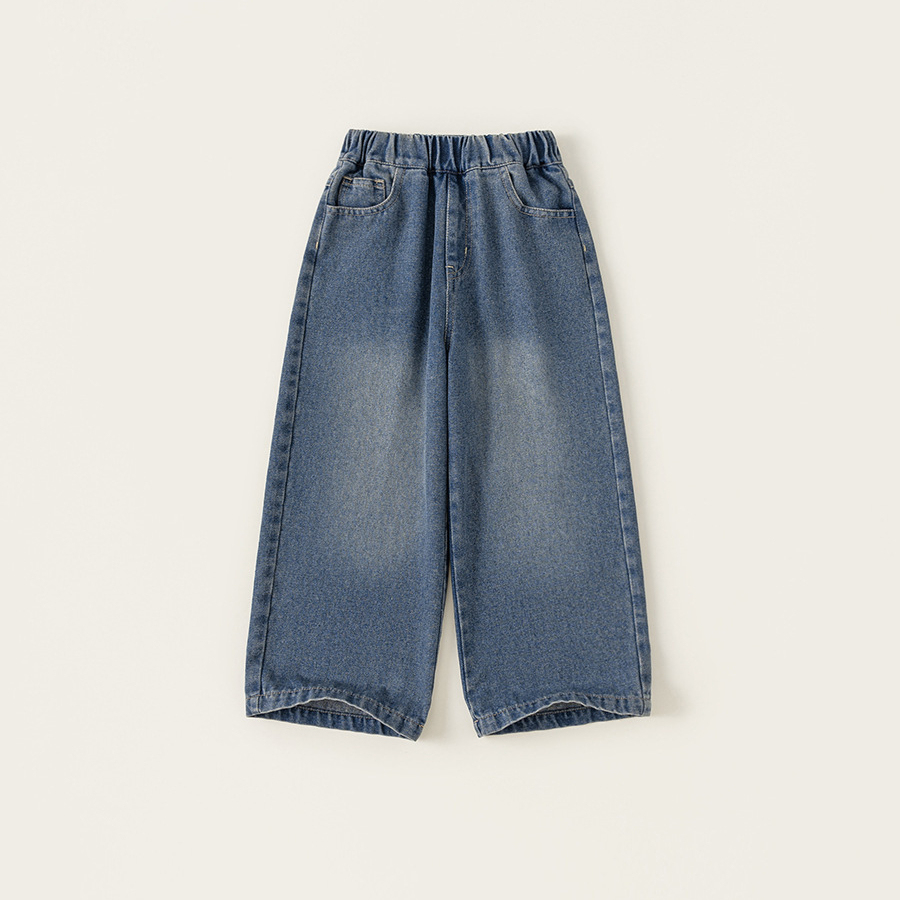 童裝秋裝兒童褲子新款秋季百搭直筒褲女童寬鬆牛仔褲長褲