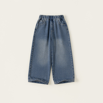 童裝秋裝兒童褲子新款秋季百搭直筒褲女童寬鬆牛仔褲長褲