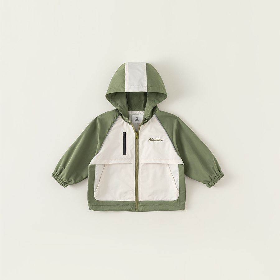 童裝男童外套春秋裝外出服休閒兒童連帽風衣寬鬆女童拉鍊衫