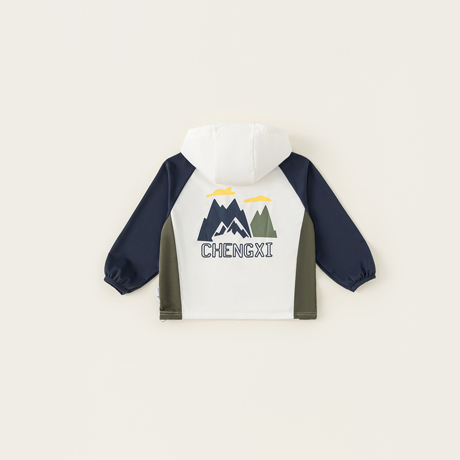 童裝春季兒童拼色風衣外套2025新款百搭連帽上衣寬鬆休閒開衫