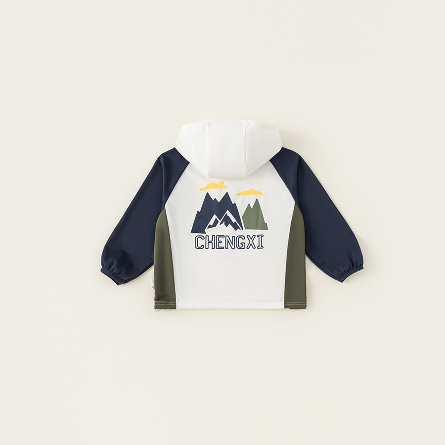 童裝春季兒童拼色風衣外套2025新款百搭連帽上衣寬鬆休閒開衫
