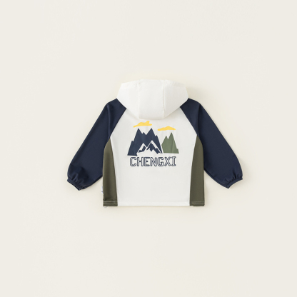 童裝春季兒童拼色風衣外套2025新款百搭連帽上衣寬鬆休閒開衫