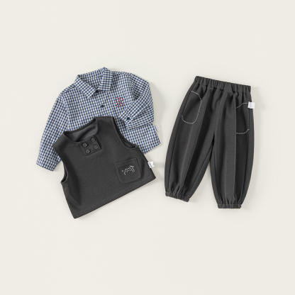 童裝秋季新款兒童衣服中小童休閒服男寶寶三件套男童套裝