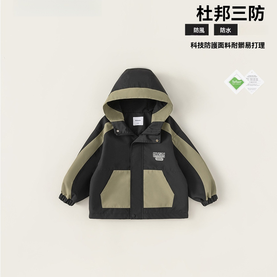 童裝男童秋裝兒童新款風衣外套春秋男孩戶外三防連帽夾克衫