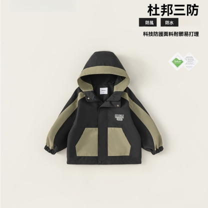 童裝男童秋裝兒童新款風衣外套春秋男孩戶外三防連帽夾克衫